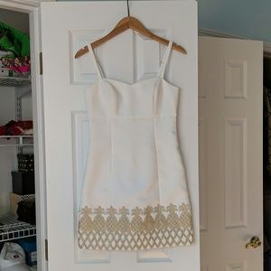 White and Gold Pineapple Resort Dress